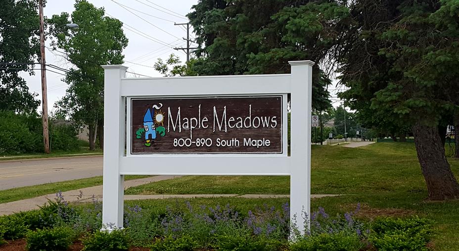 Maple Meadows sign